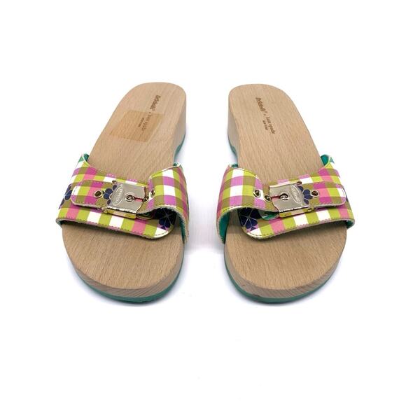 DR. SCHOLL'S x KATE SPADE New York Bella Plaid Slide Sandal Pink Green White 7 - Picture 2 of 10